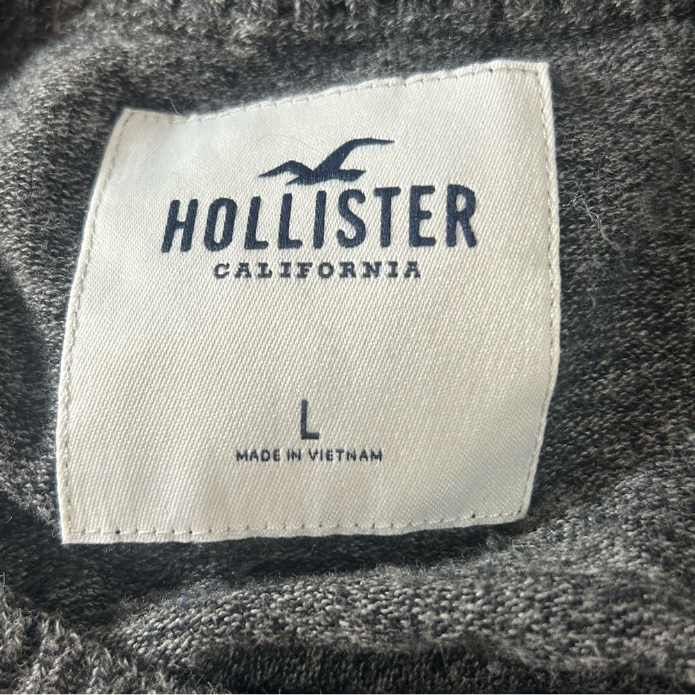 Hollister Crewneck Sweater Men's Black Gray Marbled Size Large Fall - Picture 2 of 7